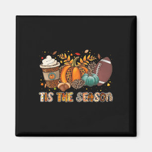Dies ist die Jahreszeit Pumpkin Spice Football Hal Magnet