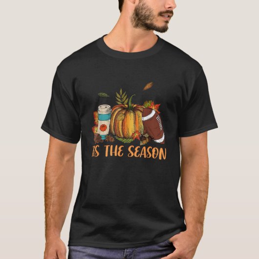 Dies ist die Jahreszeit Pumpkin Spice Football Hal T-Shirt (Vorderseite)