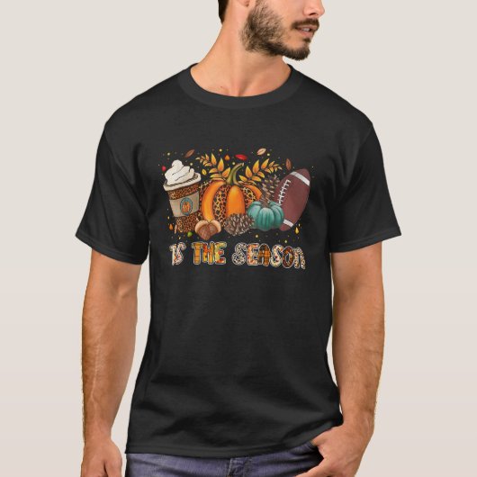 Dies ist die Jahreszeit Pumpkin Spice Football Hal T-Shirt (Vorderseite)