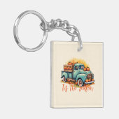 'Dies ist die Jahreszeit - Rustikaler LKW mit Pump Schlüsselanhänger (Vorderseite links)