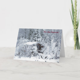 'Dies ist die Jahreszeit Schneezeit Hütte Winterur Karte