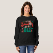 Dies ist die Jahreszeit, um Jolly Groovy Retro Wei Sweatshirt (Vorne ganz)