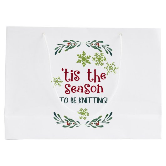 Dies ist die Jahreszeit, um Knitter Weihnachten zu Große Geschenktüte (Rückseite)