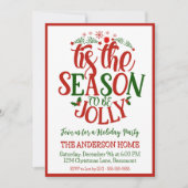 Dies ist die Jahreszeit, um Spaß zu sein Weihnacht Einladung (Vorderseite)