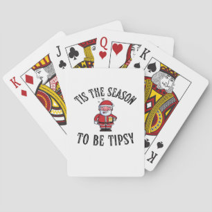 Dies ist die Jahreszeit, um Tipsy Vintagen Santa D Spielkarten