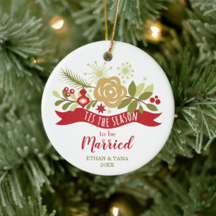 Dies ist die Jahreszeit, um Verheiratet Personalis Keramik Ornament