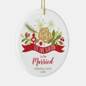 Dies ist die Jahreszeit, um Verheiratet Personalis Keramik Ornament (Rechts)