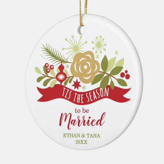 Dies ist die Jahreszeit, um Verheiratet Personalis Keramik Ornament (Links)