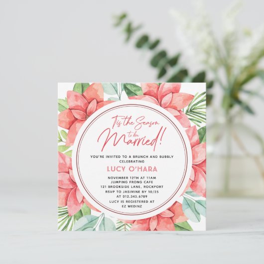 Dies ist die Jahreszeit, um Verheiratet Weihnachte Einladung (Stehend Vorderseite)