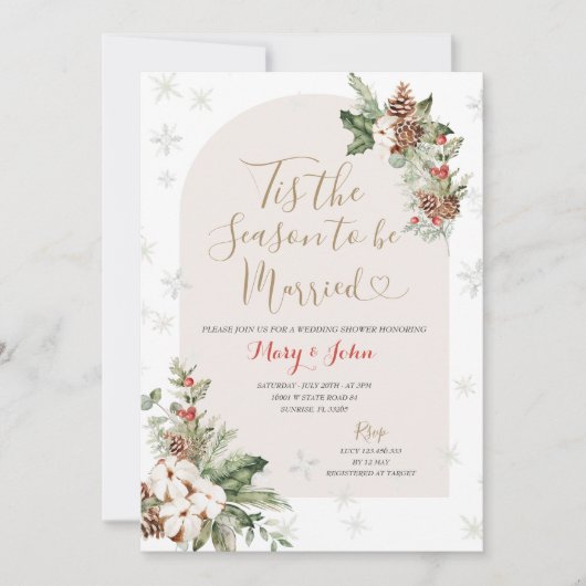 Dies ist die Jahreszeit, um Verheiratete Weihnacht Einladung (Vorderseite)