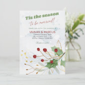 Dies ist die Jahreszeit, um Verheiratete Weihnacht Einladung (Stehend Vorderseite)