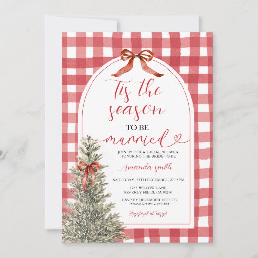 Dies ist die Jahreszeit, um Verheiratetes Bow-Brau Einladung (Vorderseite)