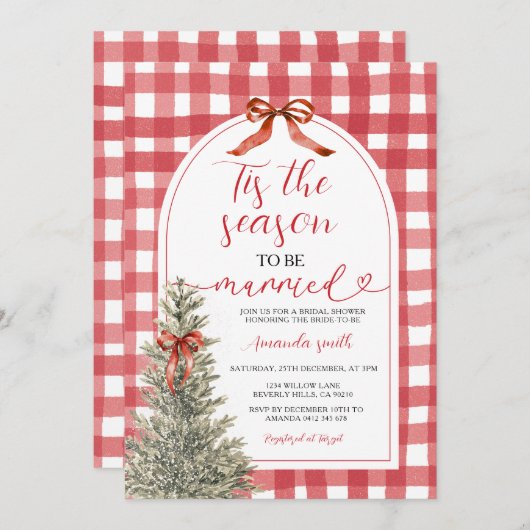 Dies ist die Jahreszeit, um Verheiratetes Bow-Brau Einladung (Vorne/Hinten)