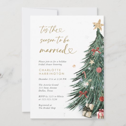 Dies ist die Jahreszeit, um Verheiratetes Brautpar Einladung (Vorderseite)