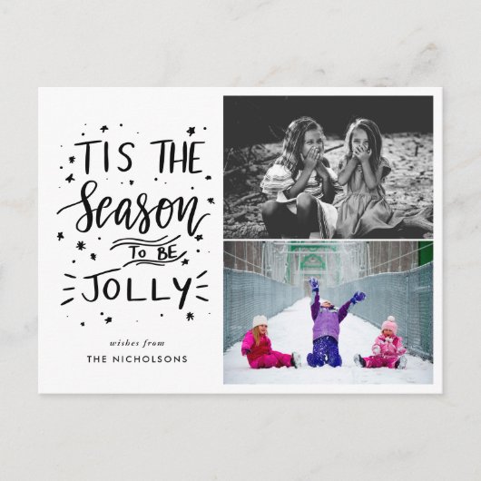 Dies ist die Jahreszeit, um zwei Fotos mit Mühe ha Postkarte (Vorderseite)