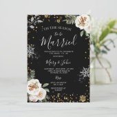 Dies ist die Jahreszeit verheiratet Snowflake Hoch Einladung (Stehend Vorderseite)