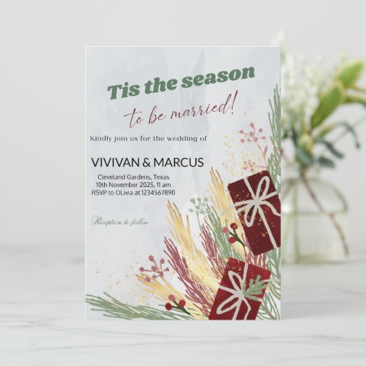 "Dies ist die Jahreszeit Verheiratet zu sein"- Wei Einladung (Stehend Vorderseite)