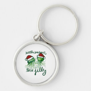 Dies ist die Jahreszeit zu Jelly Funny Jellyfish W Schlüsselanhänger