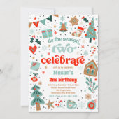 Dies ist die Jahreszeit zwei Feiertage Weihnachten Einladung (Vorderseite)