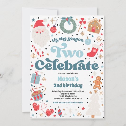 Dies ist die Jahreszeit zwei Feiertage Weihnachten Einladung (Vorderseite)