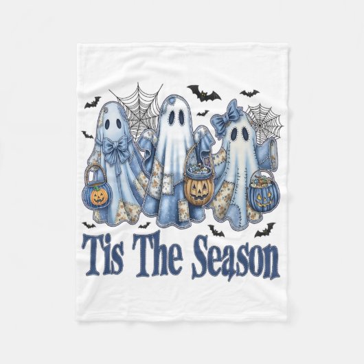 Dies ist die Saison Blue Patchwork Ghost Pumpkin S Fleecedecke (Vorderseite)