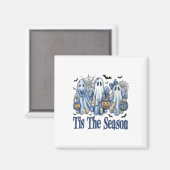 Dies ist die Saison Blue Patchwork Ghost Pumpkin S Magnet (Vorderseite/Rückseite)