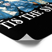 Dies ist die Saison Blue Patchwork Ghost Pumpkin S Poster (Ecke)