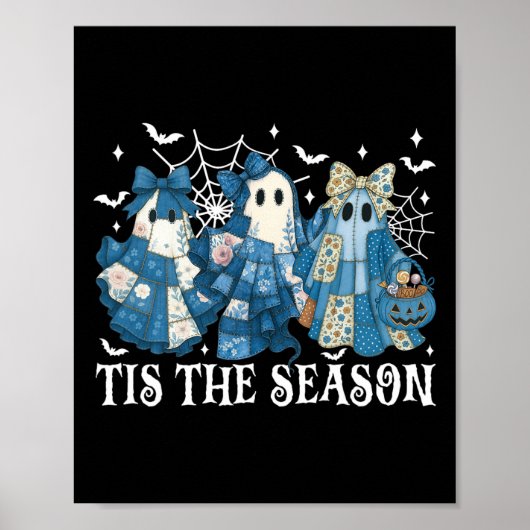 Dies ist die Saison Blue Patchwork Ghost Pumpkin S Poster (Vorne)