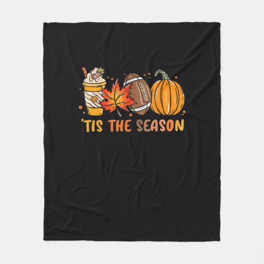 Dies ist die Saison Fußball Fall Erntedank Footbal Fleecedecke (Vorderseite)