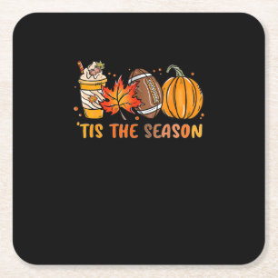 Dies ist die Saison Fußball Fall Erntedank Footbal Rechteckiger Pappuntersetzer