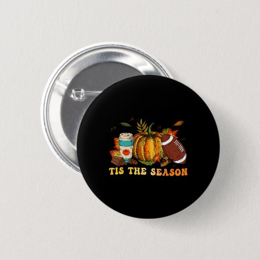 Dies ist die Saison Fußball Fall Thanksgivin Button (Vorne & Hinten)