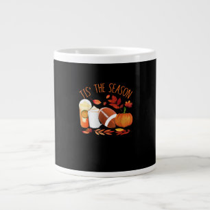 Dies ist die Saison Fußball Pumpkin Erntedank Athl Jumbo-Tasse