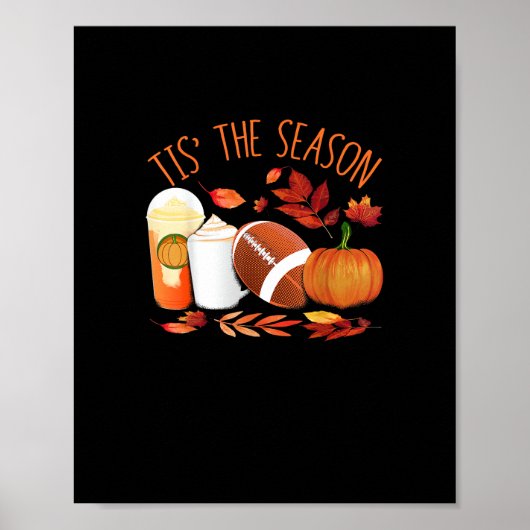 Dies ist die Saison Fußball Pumpkin Erntedank Athl Poster (Vorne)