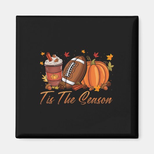 Dies ist die Saison Fußball Pumpkin Gewürz Fall Th Magnet (Vorne)