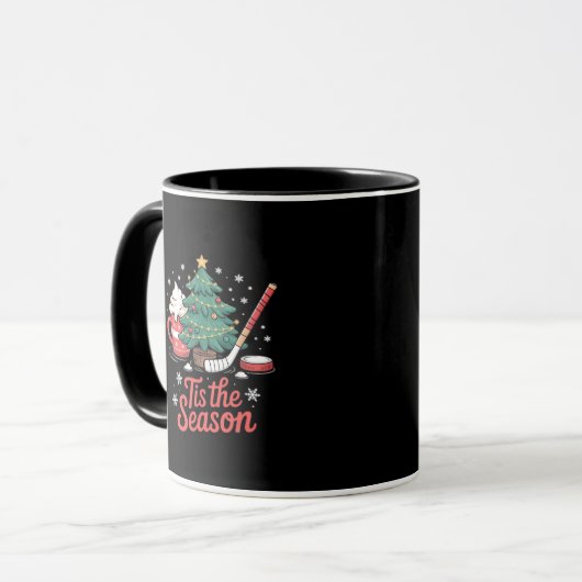 Dies ist die Saison Hockey Kaffee Tree Hockey Weih Tasse (Vorderseite Links)