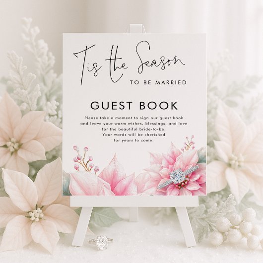 Dies ist die Saison Poinsettia Guest Book Brautpar Poster