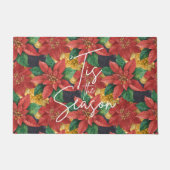 Dies ist die Saison Poinsettia Weihnachtsfeiertag Fußmatte (Vorderseite)