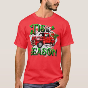 Dies ist die Saison Red Kariert Retro LKW Weihnach T-Shirt