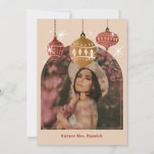 Dies ist die Saison Retro Weihnachten Brautparty r Einladung (Rückseite)