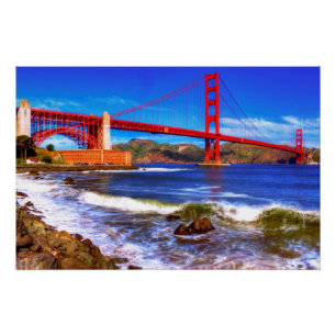 Dies ist ein 3-Bild HDR-Bild vom Golden Gate Gate Poster