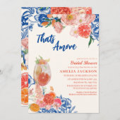 Dies ist ein blororangefarbenes Brautparty Einladung (Vorne/Hinten)