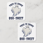 Dies ist ein Boo Sheet Sassy Ghost Quadratische Visitenkarte (Vorne/Hinten)