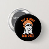 Dies ist ein Bootsheet Halloween Cooler Ghost-Spaß Button (Vorne & Hinten)