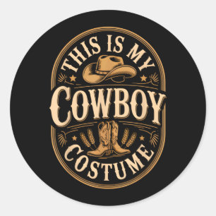 Dies ist ein Cowboy-Kostüm Vintage-Abzeichen Weste Runder Aufkleber