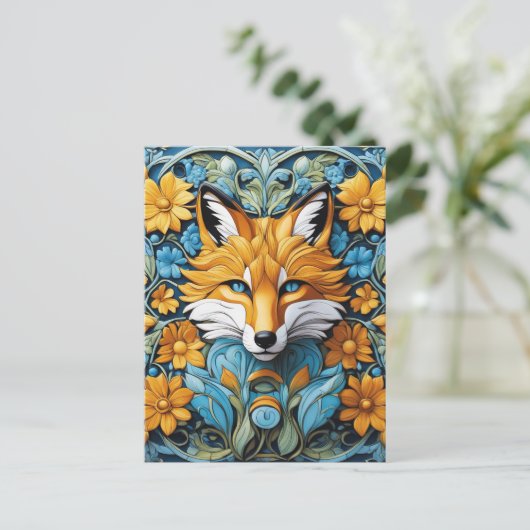 Dies ist ein ebonenfarbenes Fuchszentrum, das Postkarte (Stehend Vorderseite)