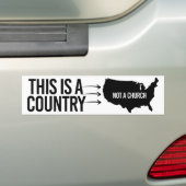 Dies ist ein Land, nicht eine Kirche Autoaufkleber (Auf Auto)