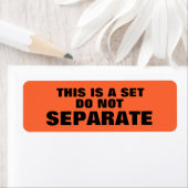 Dies ist ein Set, das keine Warnaufkleber trennt (Insitu)