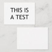 DIES IST EIN TEST VISITENKARTE (Vorne/Hinten)