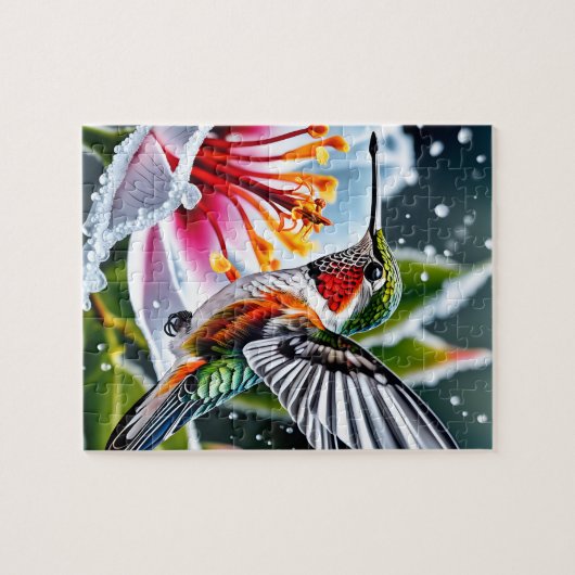 Dies ist ein wunderschöner mattierter Hibiskus hum Puzzle (Horizontal)