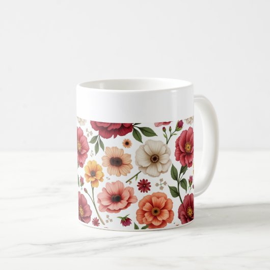 Dies ist eine Blume Design-Tasse Kaffeetasse (VorderseiteRechts)